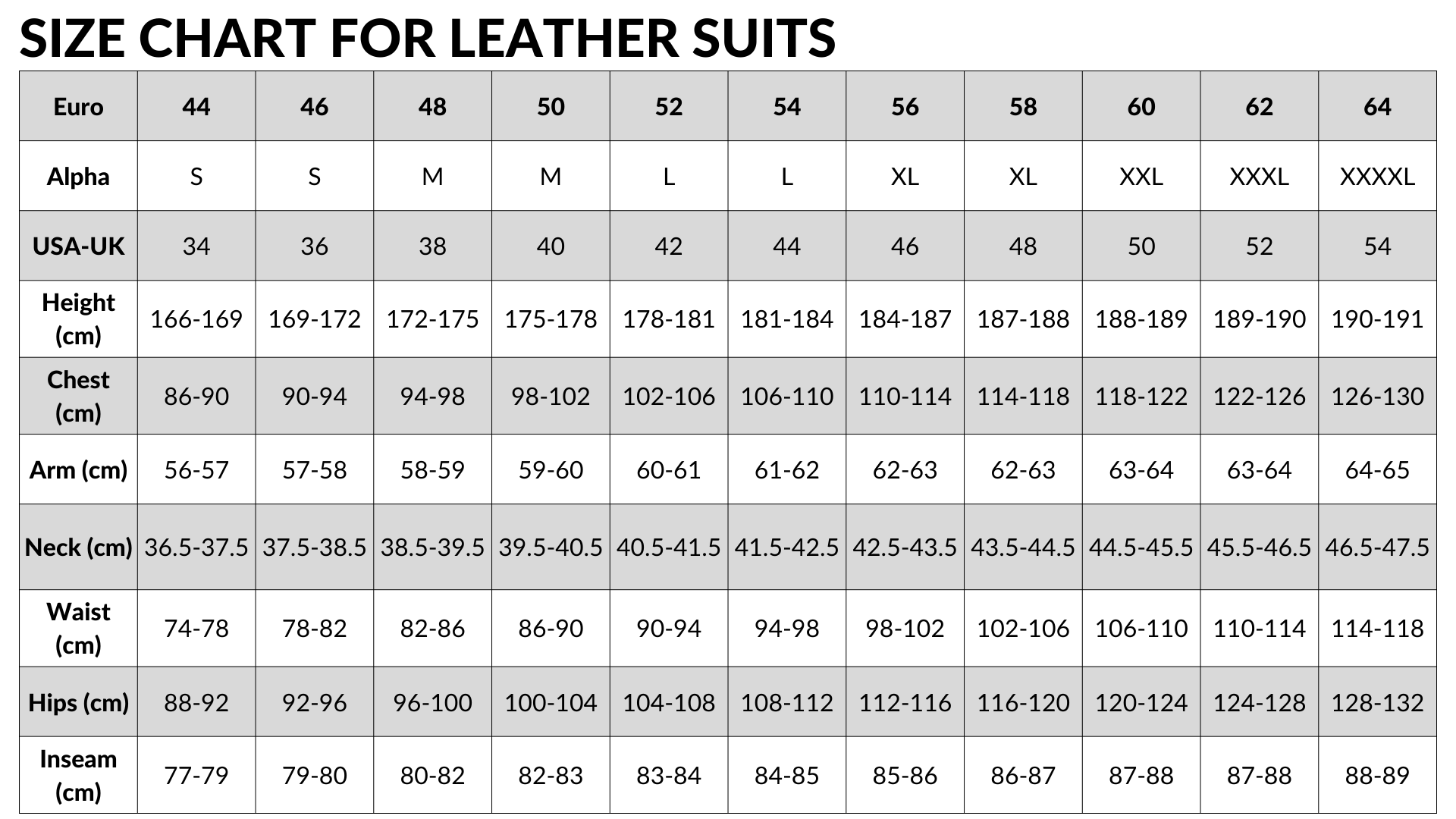 Dainese race suit deals size chart